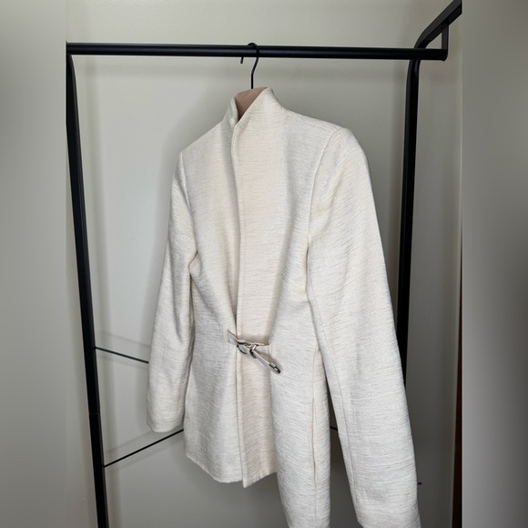 Brandon Maxwell Cream White Belted Jacket ASO Meghan Markle Size US 0 - Picture 14 of 17